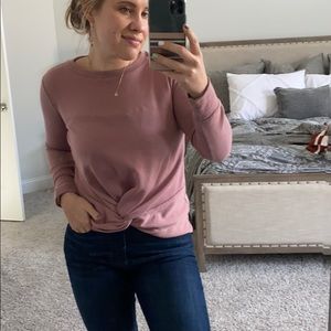 Loft pink sweater with tie